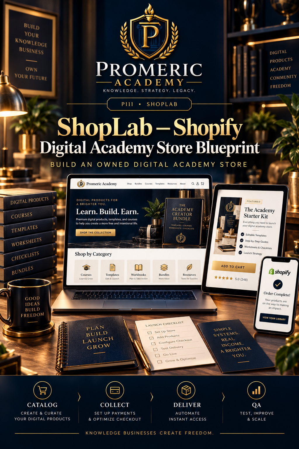 Promeric ShopLab — Shopify Digital Academy Store Blueprint