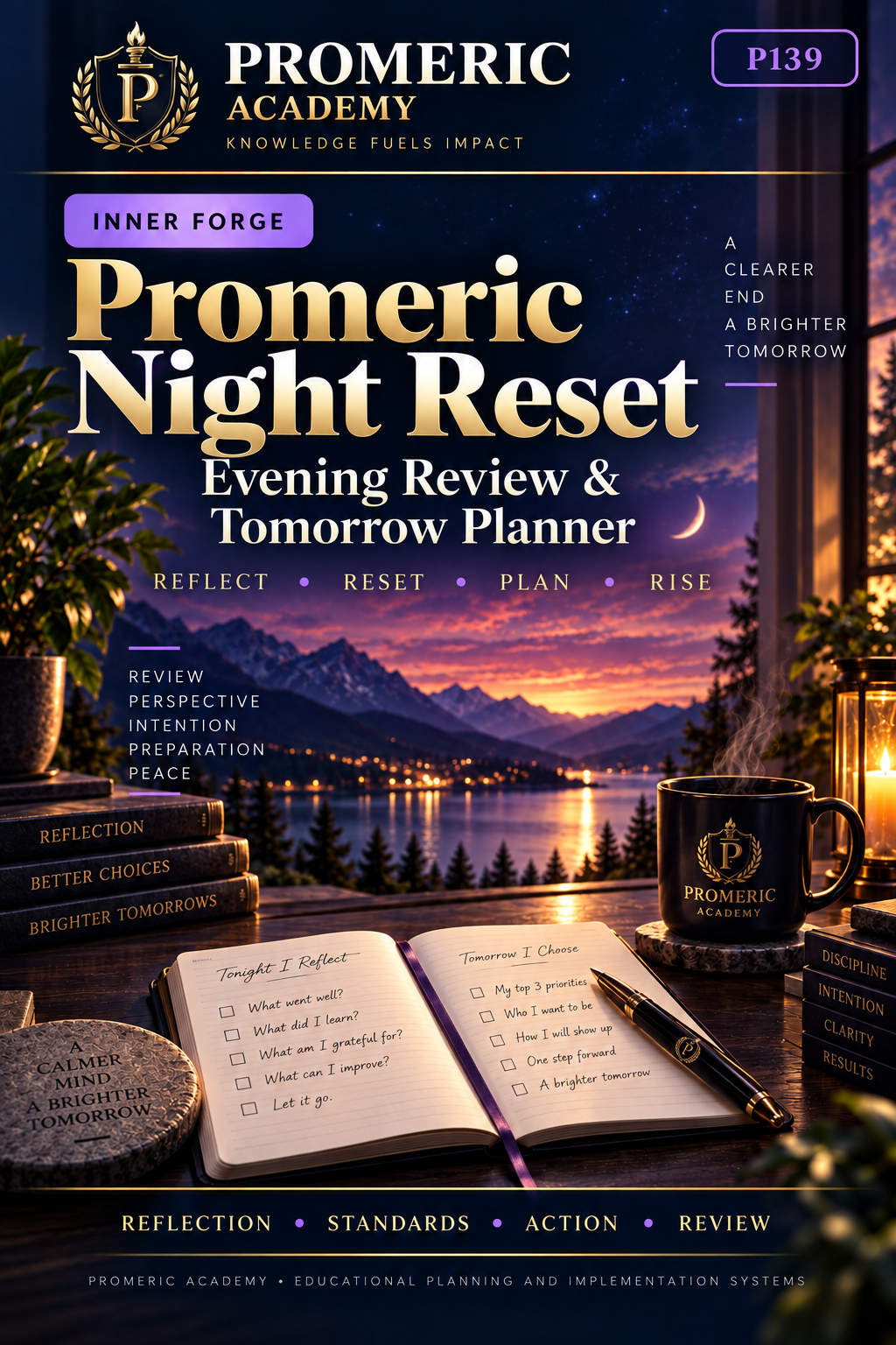 Promeric Night Reset — Evening Review & Tomorrow Planner