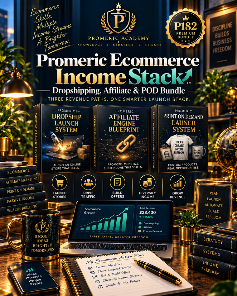 Promeric Ecommerce Income Stack — Dropshipping, Affiliate & POD Bundle